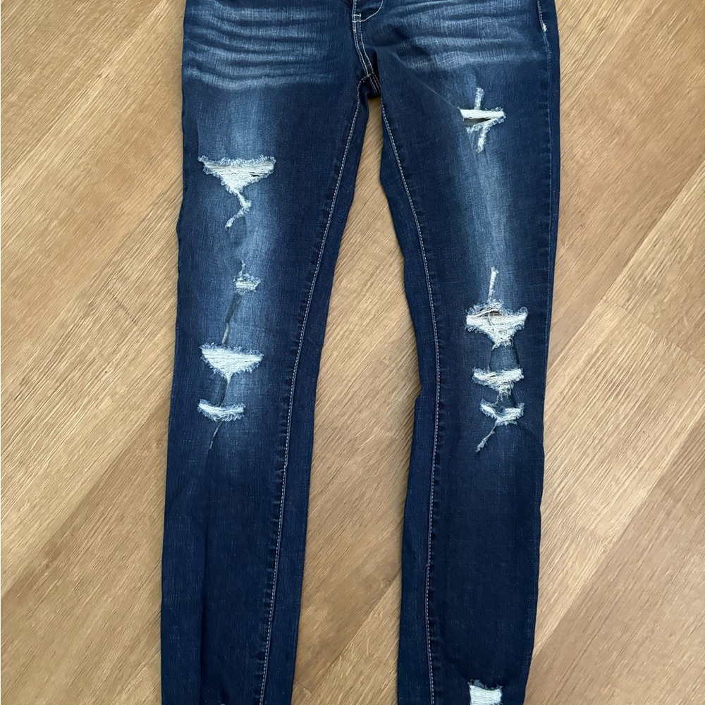 Classic Blue Distressed Skinny Jeans